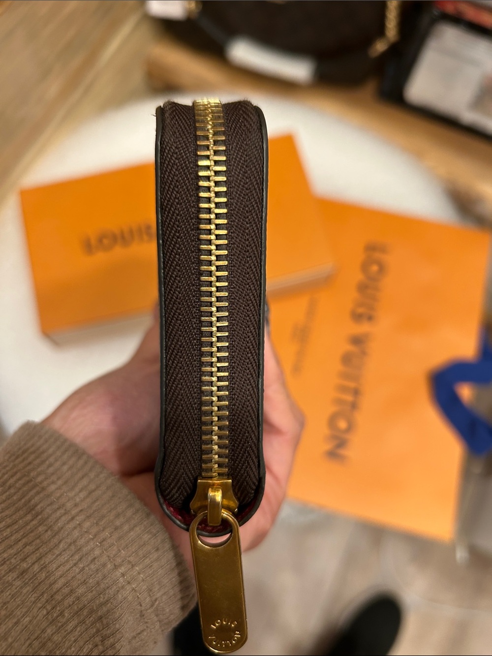 Louis Vuitton Brown Monogram Zip Wallet - Picture 6 of 7